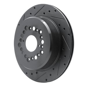 Lexus LS400 Brake Rotor (1) - Rear Left - R1 Concepts - Drilled & Slotted - Black - `92-`00